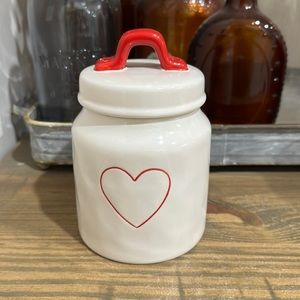 Rae Dunn  Red Heart Small Ceramic Canister